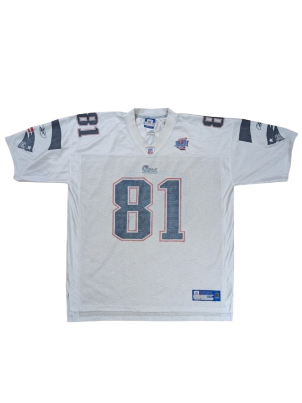 Reebok Randy Moss New England Patriots Super Bowl XLII White Jersey Men's 2XL